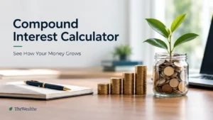 Compound Interest Calculator showing how savings grow over time through compound interest and regular contributions.